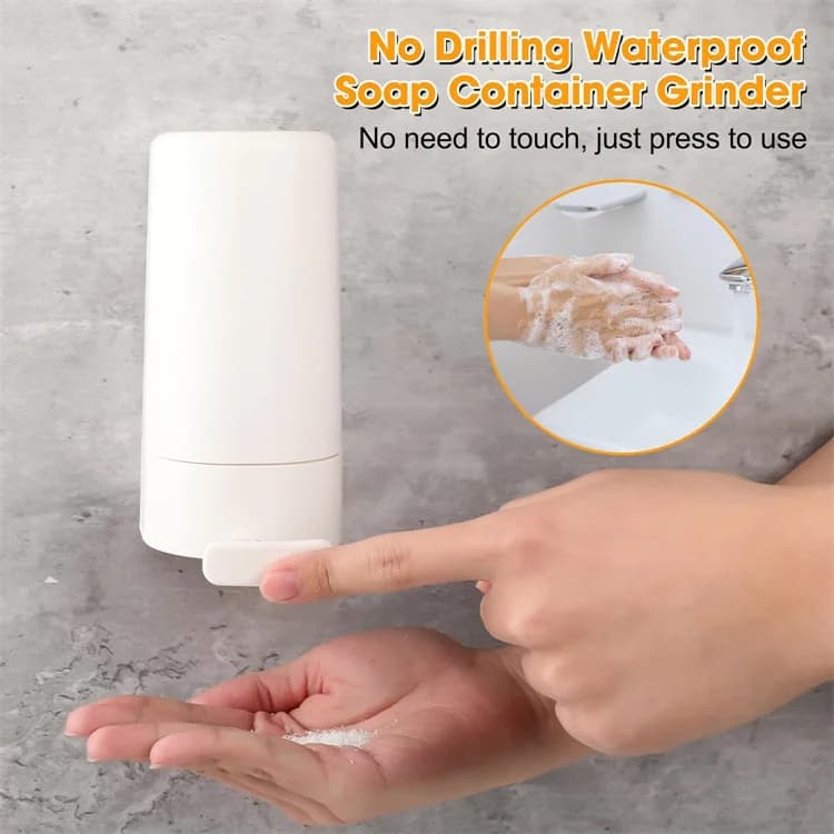 Wall-Mounted Plastic Hard Soap Grinder Dispenser No-Drill Bar Soap Shaver and Dispenser Waterproof Bathroom Accessory for Home