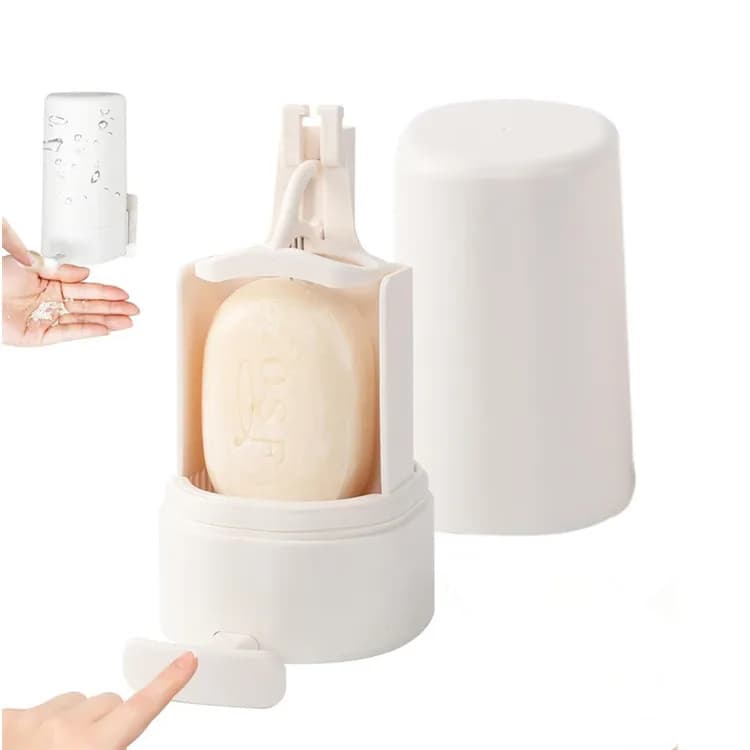 Wall-Mounted Plastic Hard Soap Grinder Dispenser No-Drill Bar Soap Shaver and Dispenser Waterproof Bathroom Accessory for Home